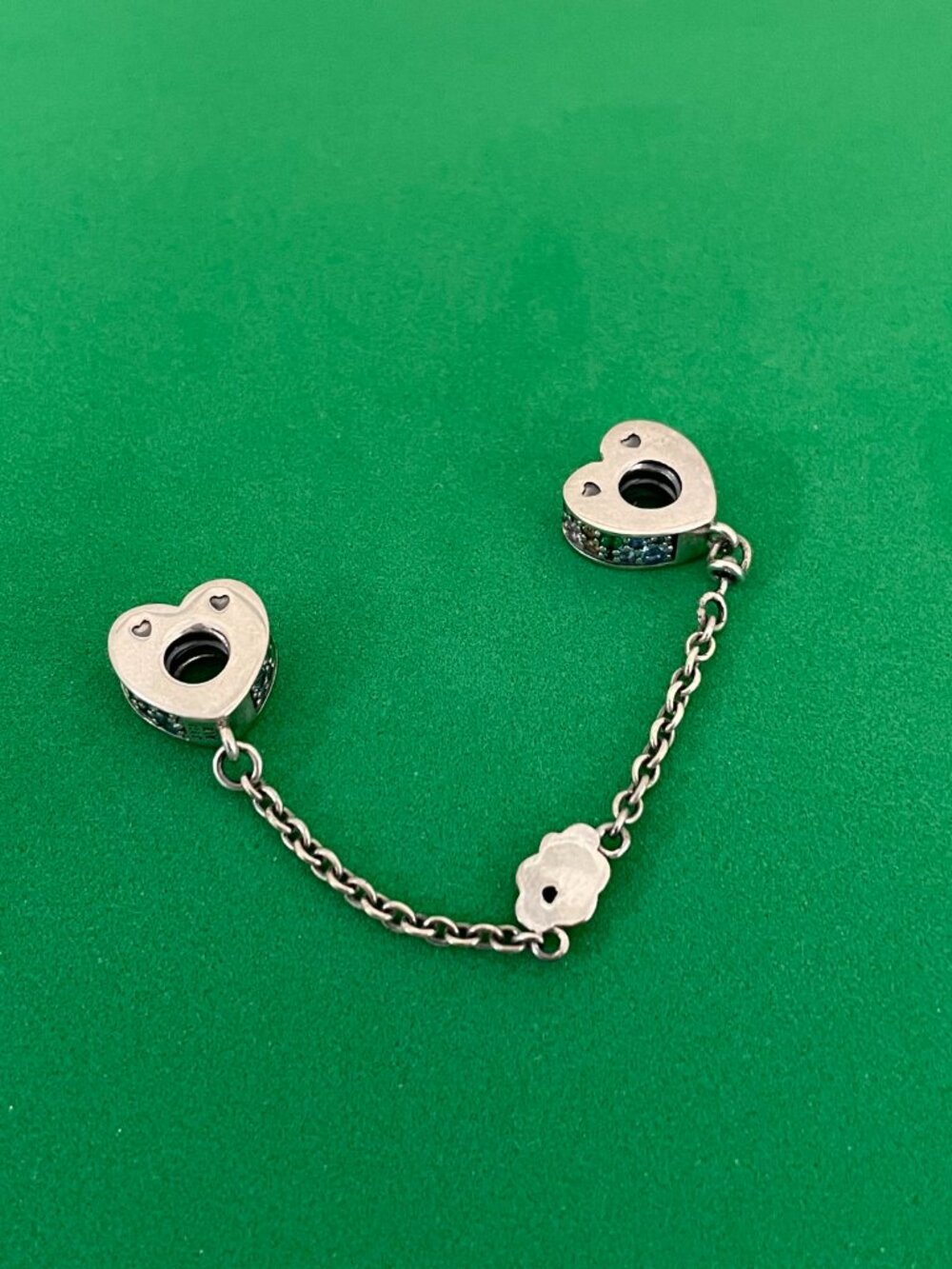 Pandora Rainbow Hearts & Cloud Safety Chain Charm Sterling silver Charm - Picture 4 of 6